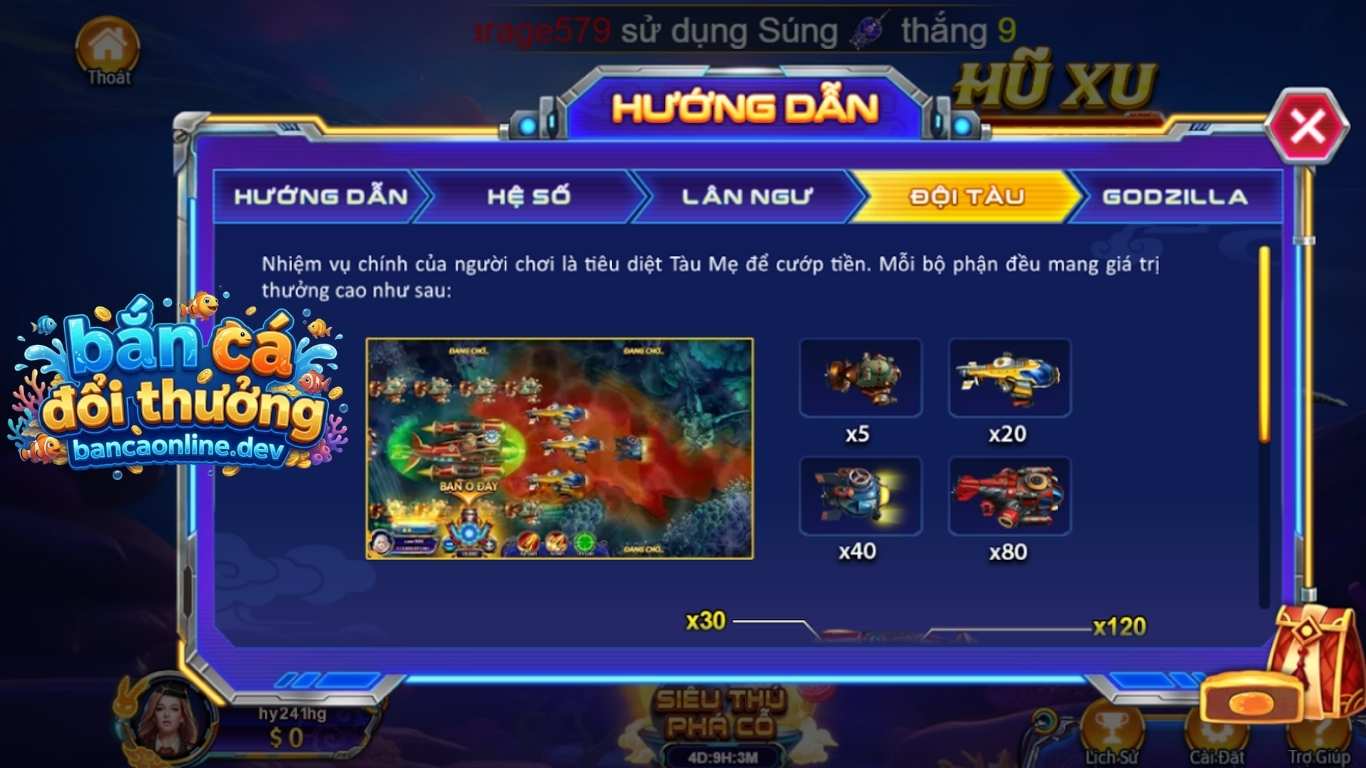 Cách chơi và luật của game bắn cá Rikvip